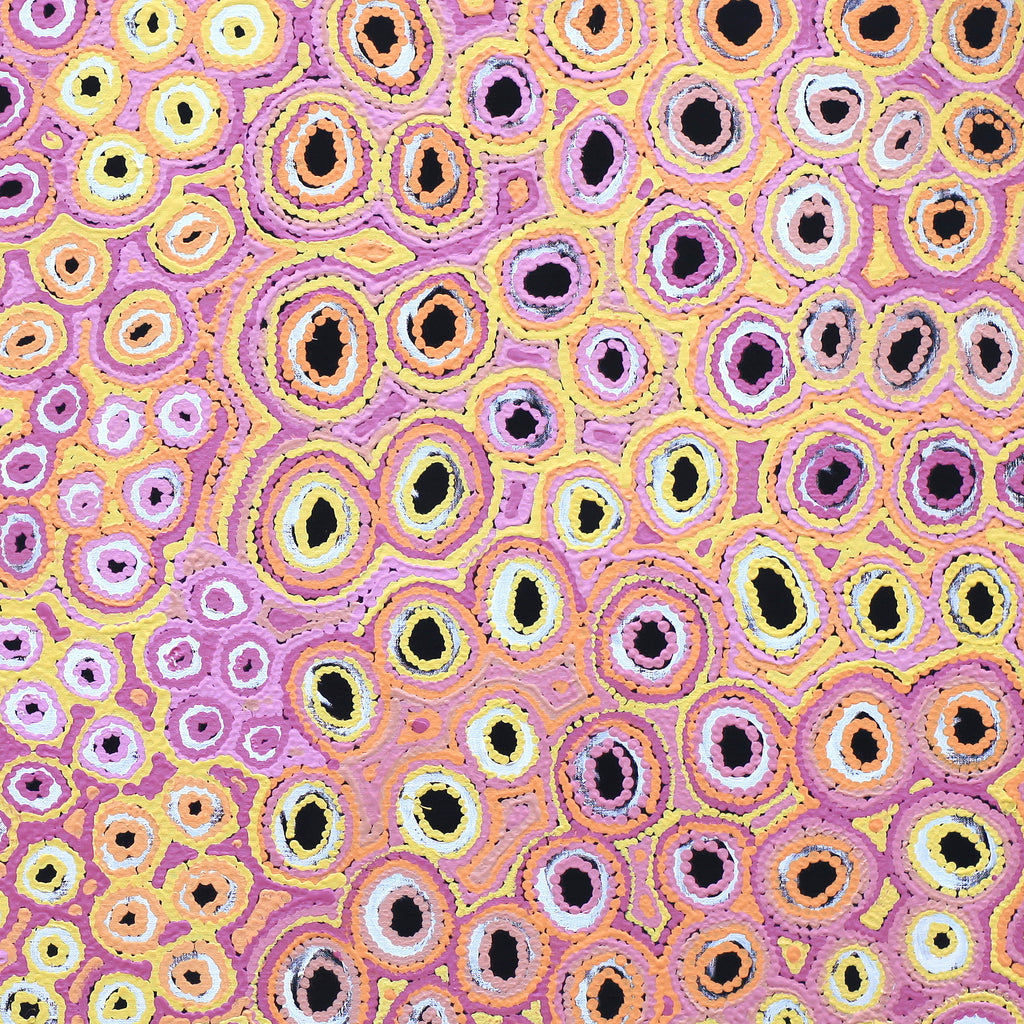 Aboriginal Artwork by Kelly Napangardi Michaels, Mina Mina Dreaming - Ngalyipi, 107x107cm