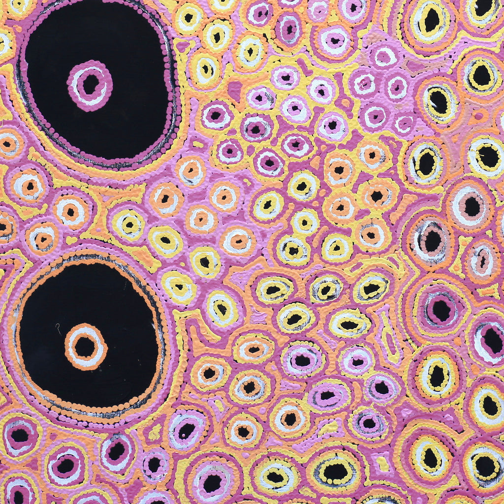 Aboriginal Artwork by Kelly Napangardi Michaels, Mina Mina Dreaming - Ngalyipi, 107x107cm