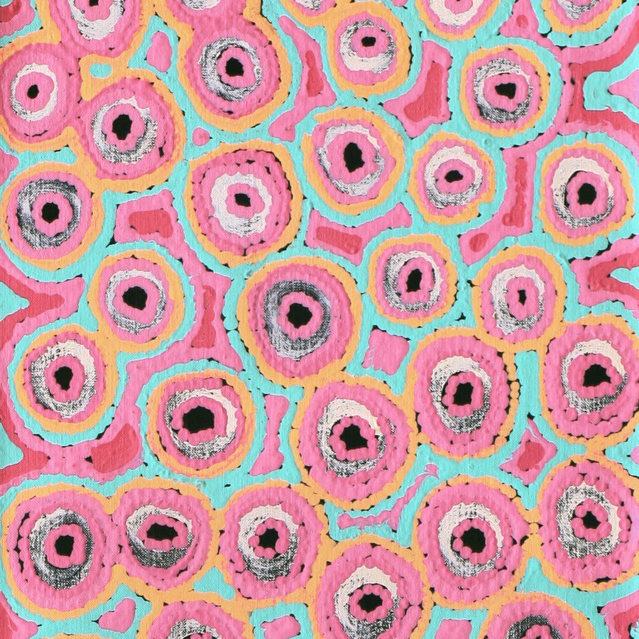 Aboriginal Artwork by Kelly Napangardi Michaels, Mina Mina Jukurrpa - Ngalyipi, 122x30cm