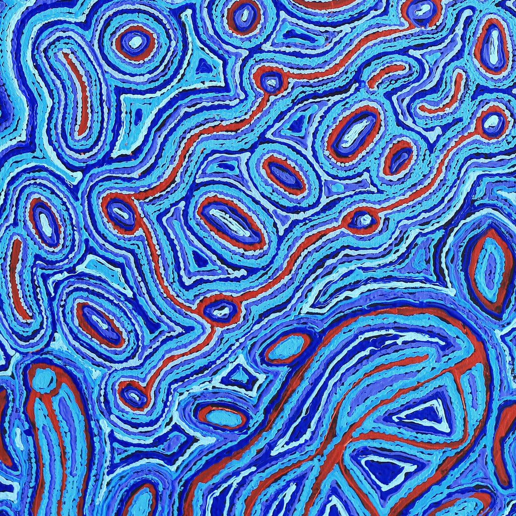 Aboriginal Artwork by Kelly Napanangka Michaels, Lappi Lappi Jukurrpa, 122x46cm