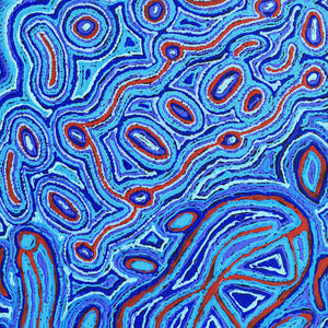 Aboriginal Art by Kelly Napanangka Michaels, Lappi Lappi Jukurrpa, 122x46cm - ART ARK®
