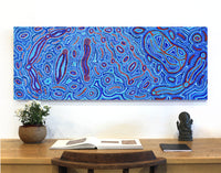 Aboriginal Artwork by Kelly Napanangka Michaels, Lappi Lappi Jukurrpa, 122x46cm