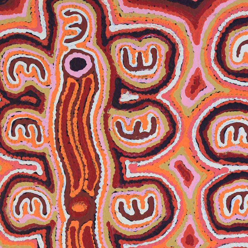 Aboriginal Artwork by Kelly Napanangka Michaels, Janganpa Jukurrpa (Brush-tail Possum Dreaming) - Mawurrji, 30x30cm