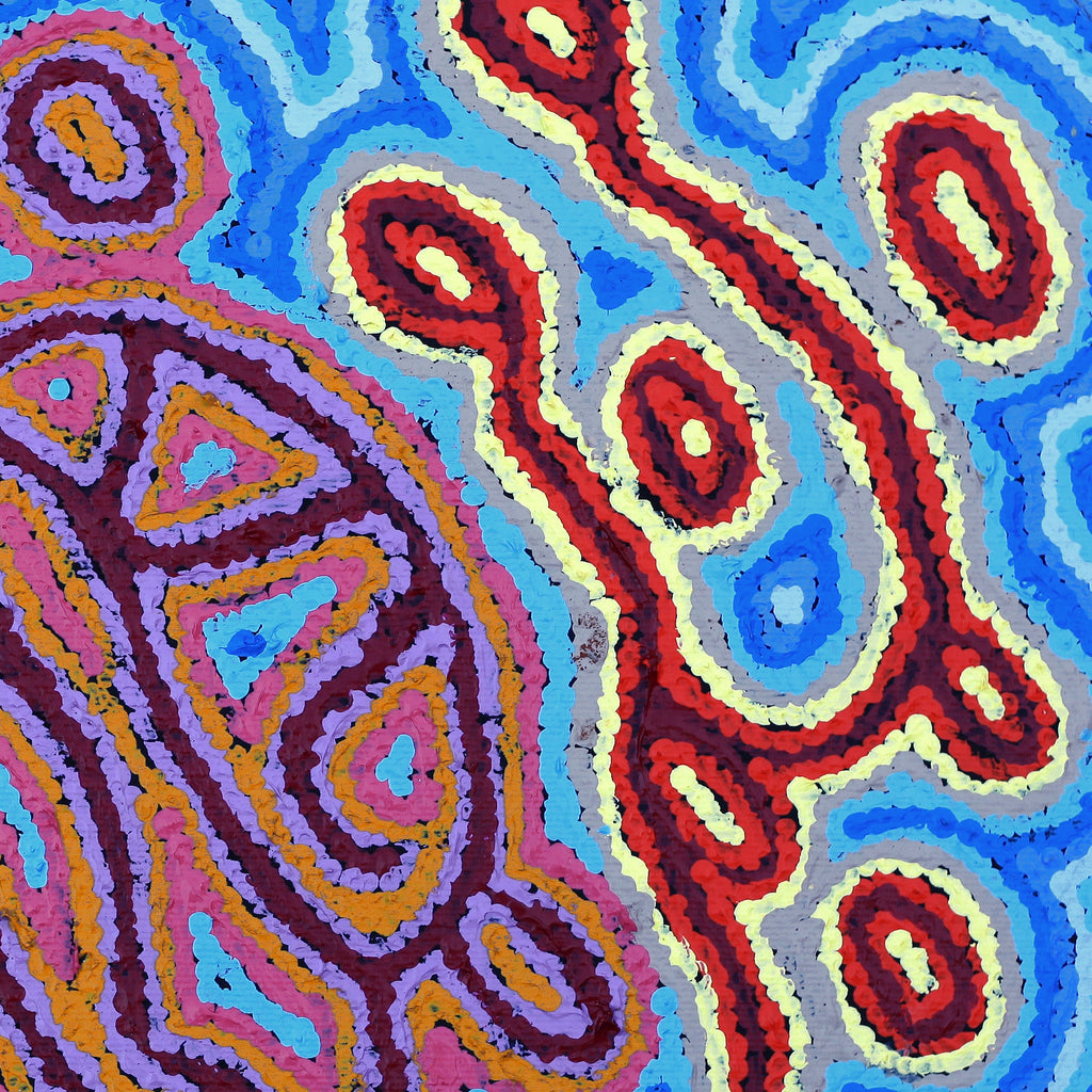 Aboriginal Artwork by Kelly Napanangka Michaels, Lappi Lappi Jukurrpa (Lappi Lappi Dreaming), 30x30cm