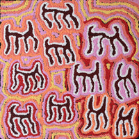 Aboriginal Artwork by Kelly Napanangka Michaels, Mina Mina Jukurrpa (Mina Mina Dreaming) - Ngalyipi, 30x30cm