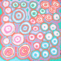 Aboriginal Artwork by Kelly Napangardi Michaels, Mina Mina Jukurrpa (Mina Mina Dreaming) - Ngalyipi, 30x30cm
