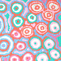 Aboriginal Artwork by Kelly Napangardi Michaels, Mina Mina Jukurrpa (Mina Mina Dreaming) - Ngalyipi, 30x30cm