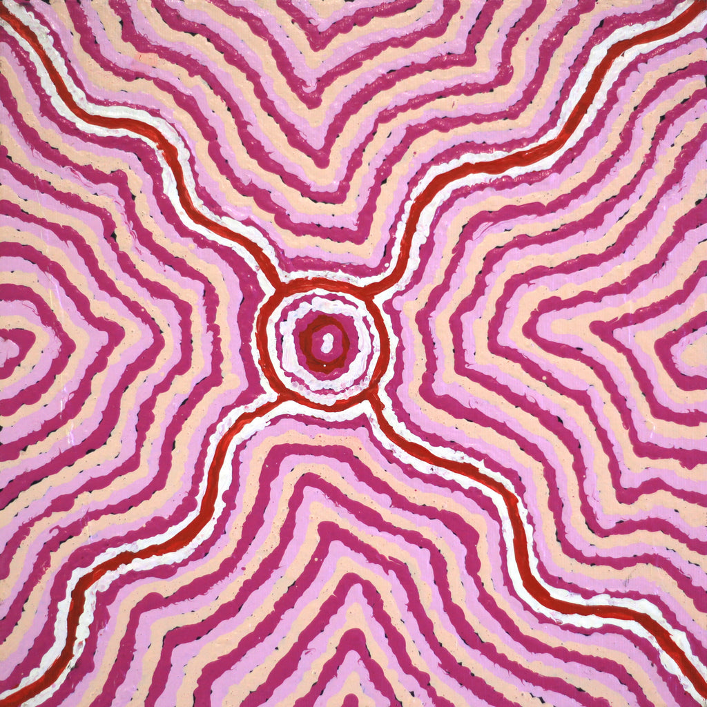 Aboriginal Artwork by Kelly Napangardi Michaels, Mina Mina Jukurrpa (Mina Mina Dreaming) -  Ngalyipi, 30x30cm - ART ARK®