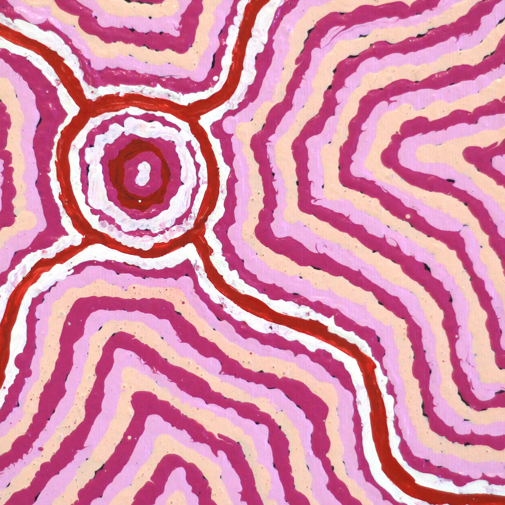 Aboriginal Artwork by Kelly Napangardi Michaels, Mina Mina Jukurrpa (Mina Mina Dreaming) - Ngalyipi, 30x30cm