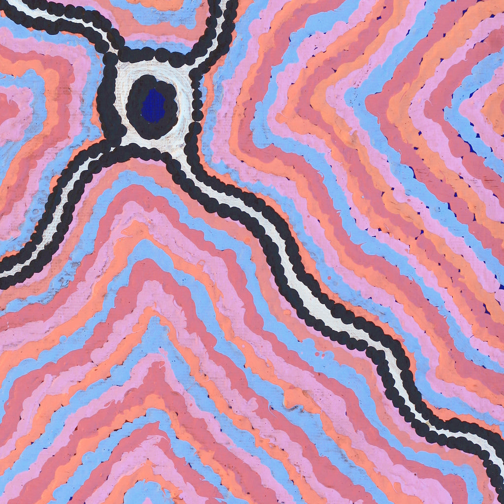 Aboriginal Artwork by Kelly Napangardi Michaels, Mina Mina Jukurrpa (Mina Mina Dreaming) - Ngalyipi, 30x30cm