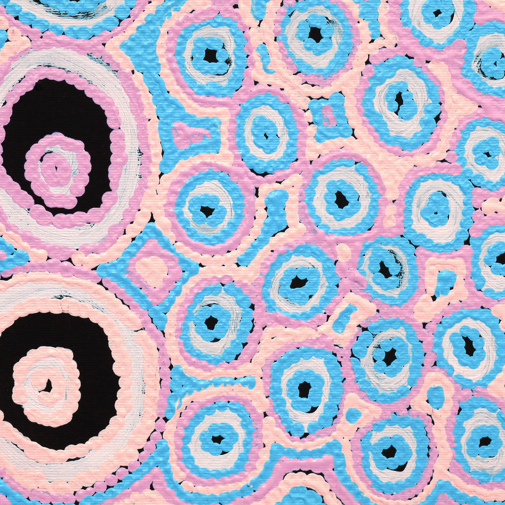 Aboriginal Artwork by Kelly Napangardi Michaels, Mina Mina Jukurrpa (Mina Mina Dreaming) - Ngalyipi, 30x30cm - ART ARK®