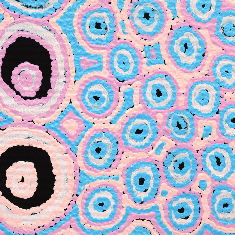 Aboriginal Artwork by Kelly Napangardi Michaels, Mina Mina Jukurrpa (Mina Mina Dreaming) - Ngalyipi, 30x30cm