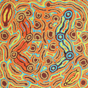 Aboriginal Art by Kelly Napanangka Michaels, Lappi Lappi Jukurrpa (Lappi Lappi Dreaming), 30x30cm - ART ARK®