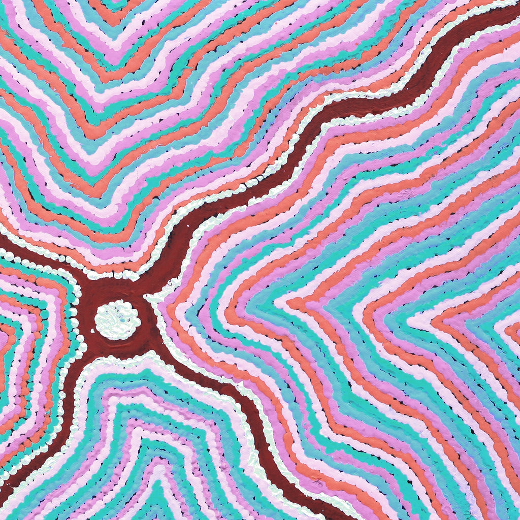 Aboriginal Artwork by Kelly Napangardi Michaels, Mina Mina Jukurrpa - Ngalyipi, 46x46cm - ART ARK®