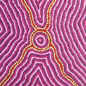 Aboriginal Artwork by Kelly Napangardi Michaels, Mina Mina Jukurrpa (Mina Mina Dreaming) -  Ngalyipi, 61x30cm - ART ARK®
