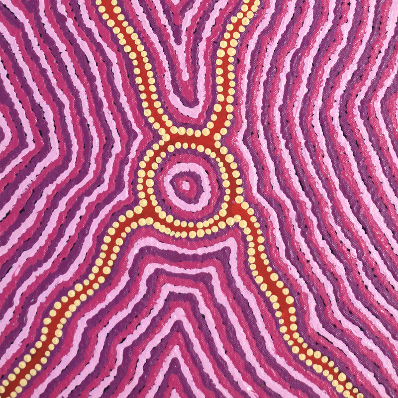 Aboriginal Artwork by Kelly Napangardi Michaels, Mina Mina Jukurrpa (Mina Mina Dreaming) - Ngalyipi, 61x30cm