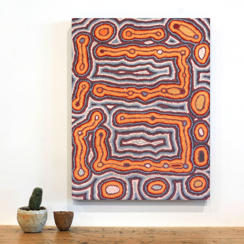 Aboriginal Artwork by Kelly Napanangka Michaels, Mina Mina Dreaming - Ngalyipi, 61x46cm