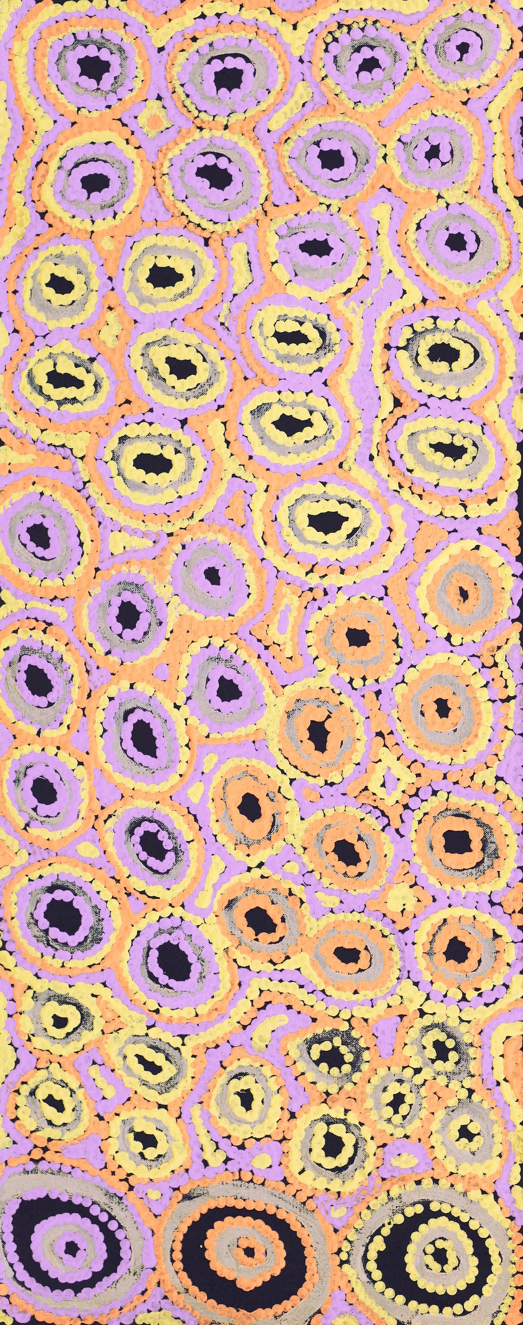 Aboriginal Artwork by Kelly Napangardi Michaels, Mina Mina Jukurrpa - Ngalyipi, 76x30cm