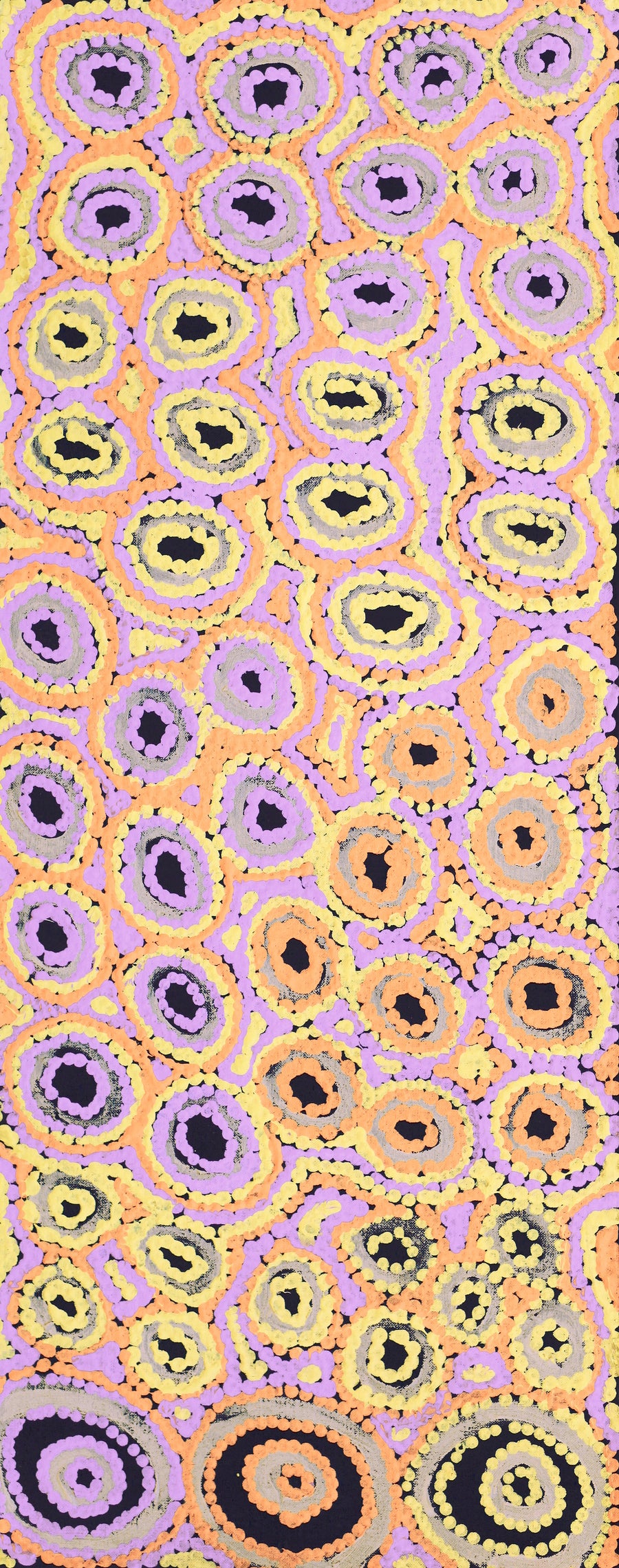 Aboriginal Artwork by Kelly Napangardi Michaels, Mina Mina Jukurrpa - Ngalyipi, 76x30cm