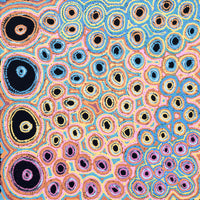 Aboriginal Artwork by Kelly Napangardi Michaels, Mina Mina Jukurrpa (Mina Mina Dreaming) - Ngalyipi, 76x76cm