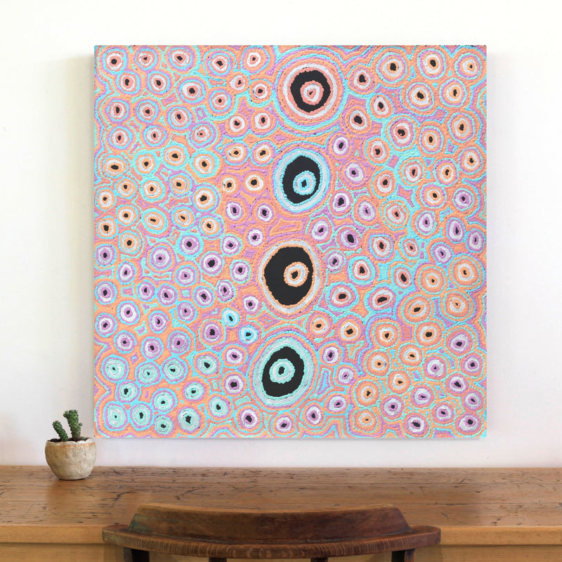 Aboriginal Artwork by Kelly Napangardi Michaels, Lappi Lappii, 76x76cm