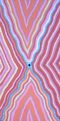 Aboriginal Artwork by Kelly Napangardi Michaels, Mina Mina Jukurrpa - Ngalyipi, 91x46cm