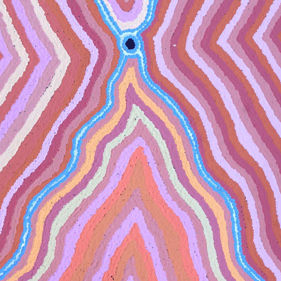 Aboriginal Artwork by Kelly Napangardi Michaels, Mina Mina Jukurrpa - Ngalyipi, 91x46cm