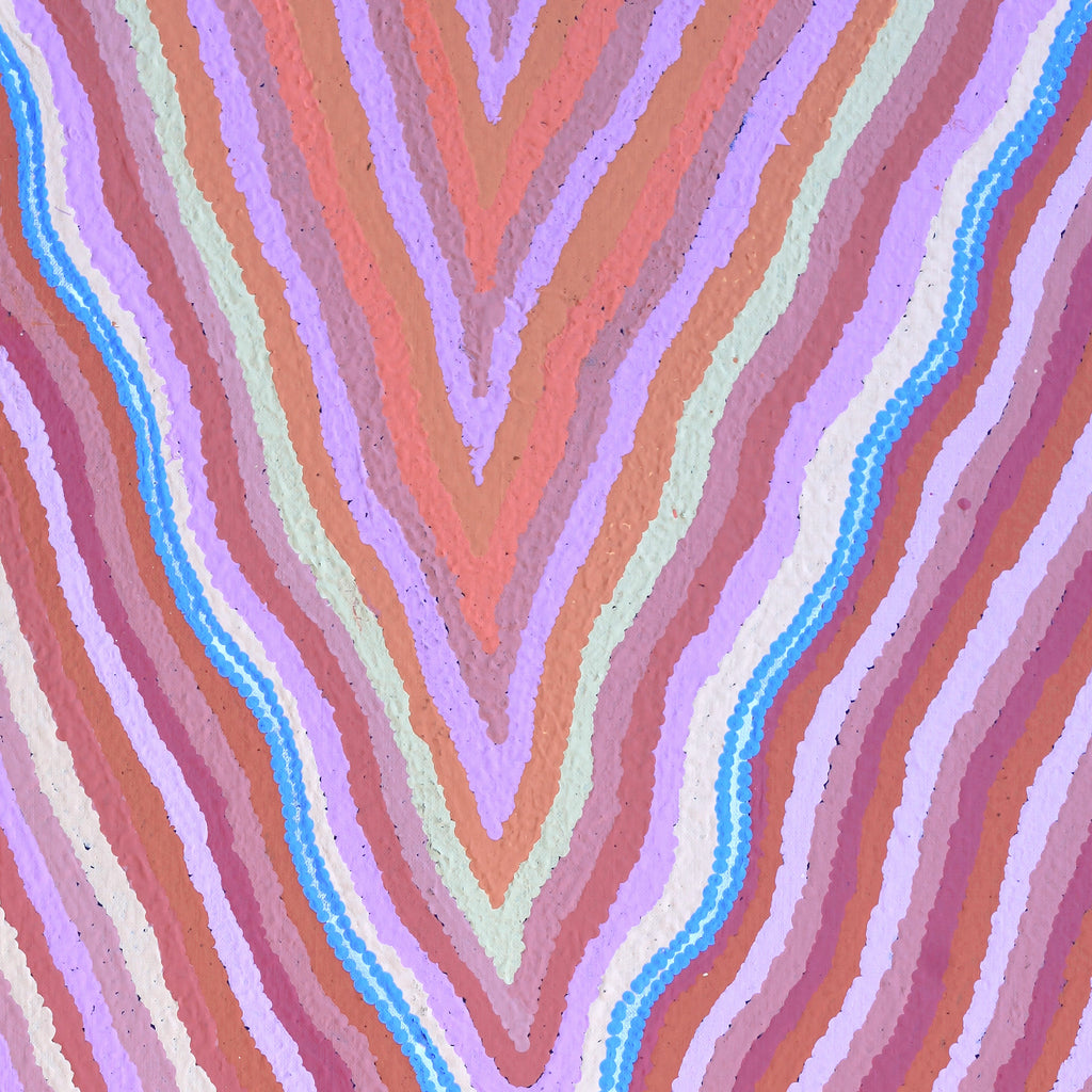 Aboriginal Artwork by Kelly Napangardi Michaels, Mina Mina Jukurrpa - Ngalyipi, 91x46cm