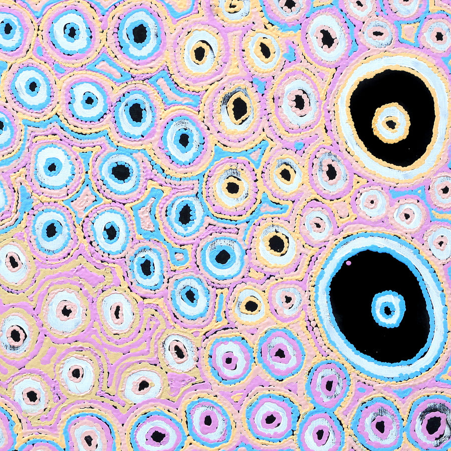 Aboriginal Artwork by Kelly Napangardi Michaels, Mina Mina Dreaming - Ngalyipi, 91x91cm