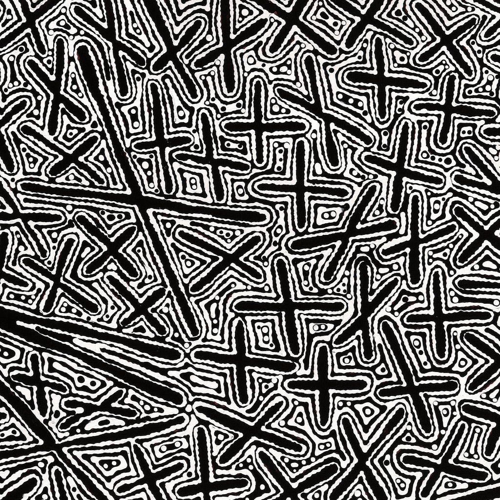 Aboriginal Artwork by Kenneth Jungarrayi Martin, Ngatijirri Jukurrpa (Budgerigar Dreaming), 107x91cm