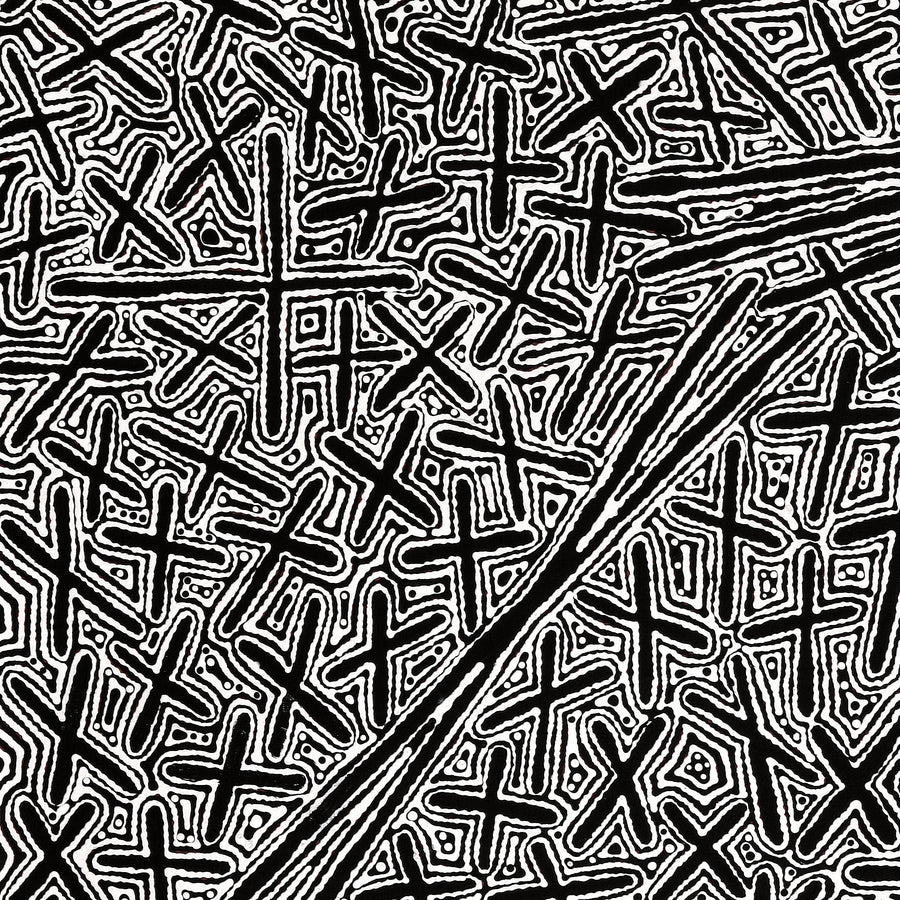 Aboriginal Artwork by Kenneth Jungarrayi Martin, Ngatijirri Jukurrpa (Budgerigar Dreaming), 107x91cm