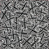 Aboriginal Artwork by Kenneth Jungarrayi Martin, Ngatijirri Jukurrpa (Budgerigar Dreaming), 30x30cm