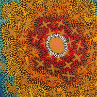 Aboriginal Artwork by Kershini Napaljarri Collins, Ngatijirri Jukurrpa (Budgerigar Dreaming), 30x30cm