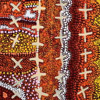 Aboriginal Artwork by Kershini Napaljarri Collins, Ngatijirri Jukurrpa (Budgerigar Dreaming), 30x30cm