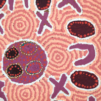 Aboriginal Artwork by Kershini Napaljarri Collins, Ngatijirri Jukurrpa (Budgerigar Dreaming), 30x30cm