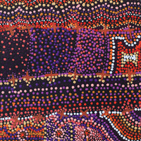 Aboriginal Artwork by Kershini Napaljarri Collins, Ngatijirri Jukurrpa (Budgerigar Dreaming), 61x30cm