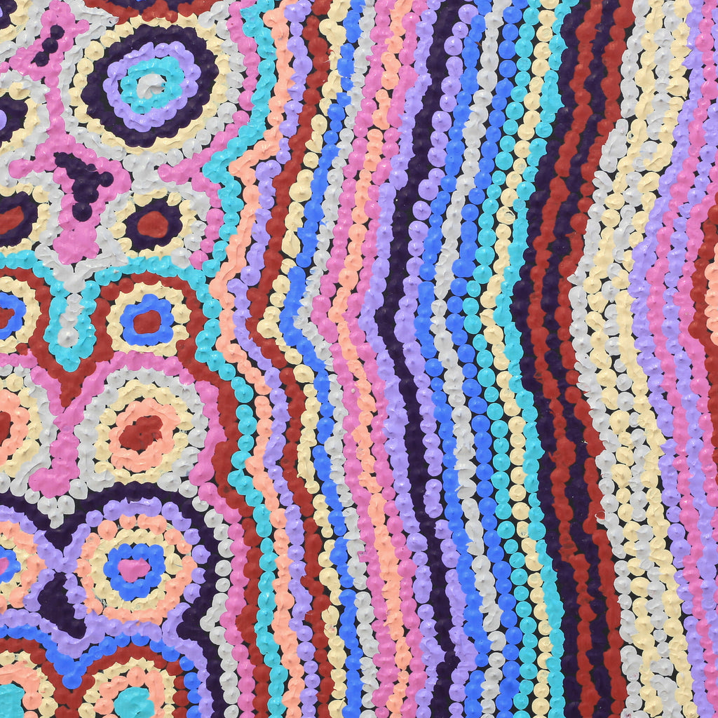 Aboriginal Artwork by Kieran Japangardi Michaels, Lappi Lappi Jukurrpa, 30x30cm