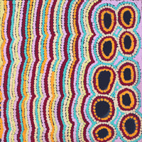Aboriginal Artwork by Kieran Japangardi Michaels, Lappi Lappi Jukurrpa, 30x30cm