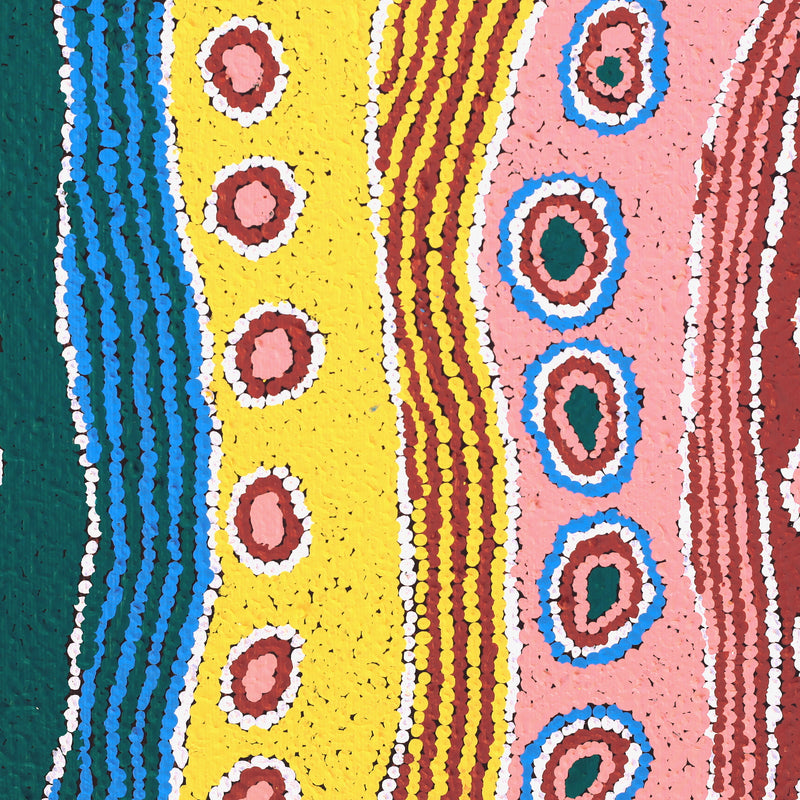 Aboriginal Artwork by Kieran Japangardi Michaels, Lappi Lappi Jukurrpa, 30x30cm