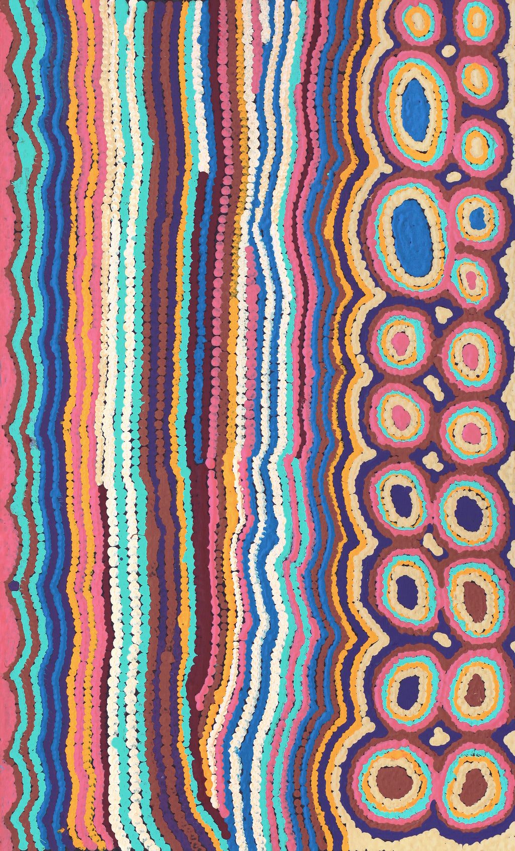 Aboriginal Artwork by Kieran Japangardi Michaels, Lappi Lappi Jukurrpa, 76x46cm