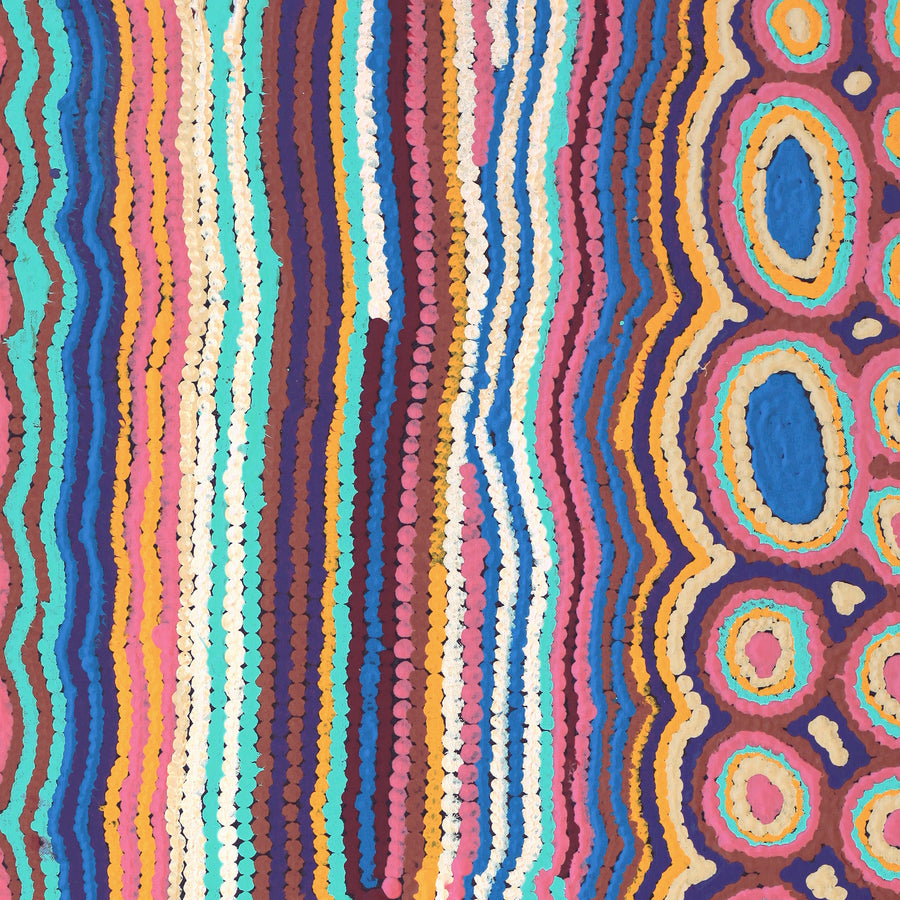 Aboriginal Artwork by Kieran Japangardi Michaels, Lappi Lappi Jukurrpa, 76x46cm