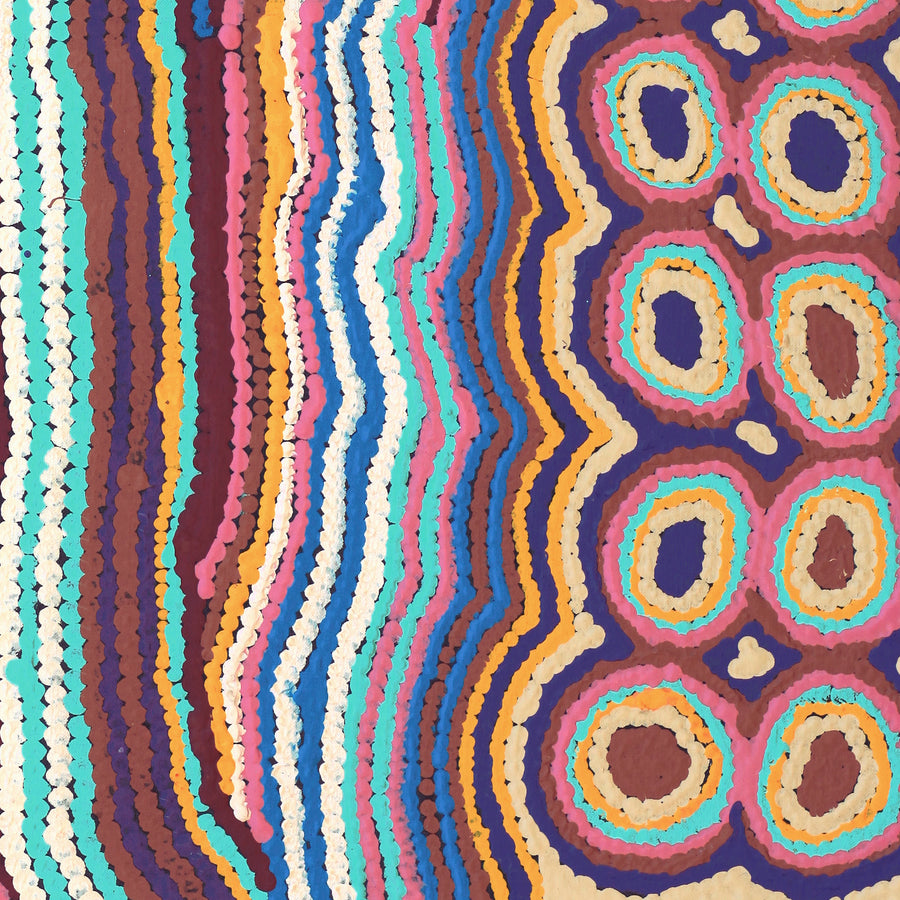Aboriginal Artwork by Kieran Japangardi Michaels, Lappi Lappi Jukurrpa, 76x46cm