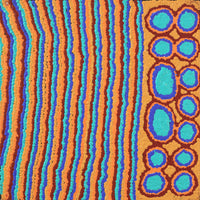 Aboriginal Artwork by Kieran Japangardi Michaels, Lappi Lappi Jukurrpa, 30x30cm