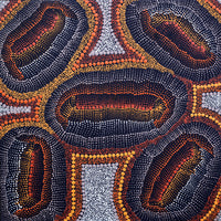 Aboriginal Art by Kirsten Nangala Egan, Ngapa Jukurrpa (Water Dreaming) - Puyurru, 30x30cm - ART ARK®