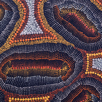 Aboriginal Artwork by Kirsten Nangala Egan, Ngapa Jukurrpa (Water Dreaming) - Puyurru, 30x30cm