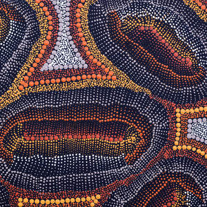 Aboriginal Artwork by Kirsten Nangala Egan, Ngapa Jukurrpa (Water Dreaming) - Puyurru, 30x30cm - ART ARK®