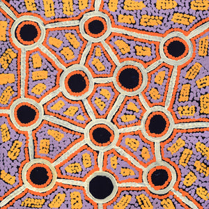 Aboriginal Art by Kirstine Nangala Brown, Karnta Jukurrpa (Womens Dreaming), 30x30cm - ART ARK®