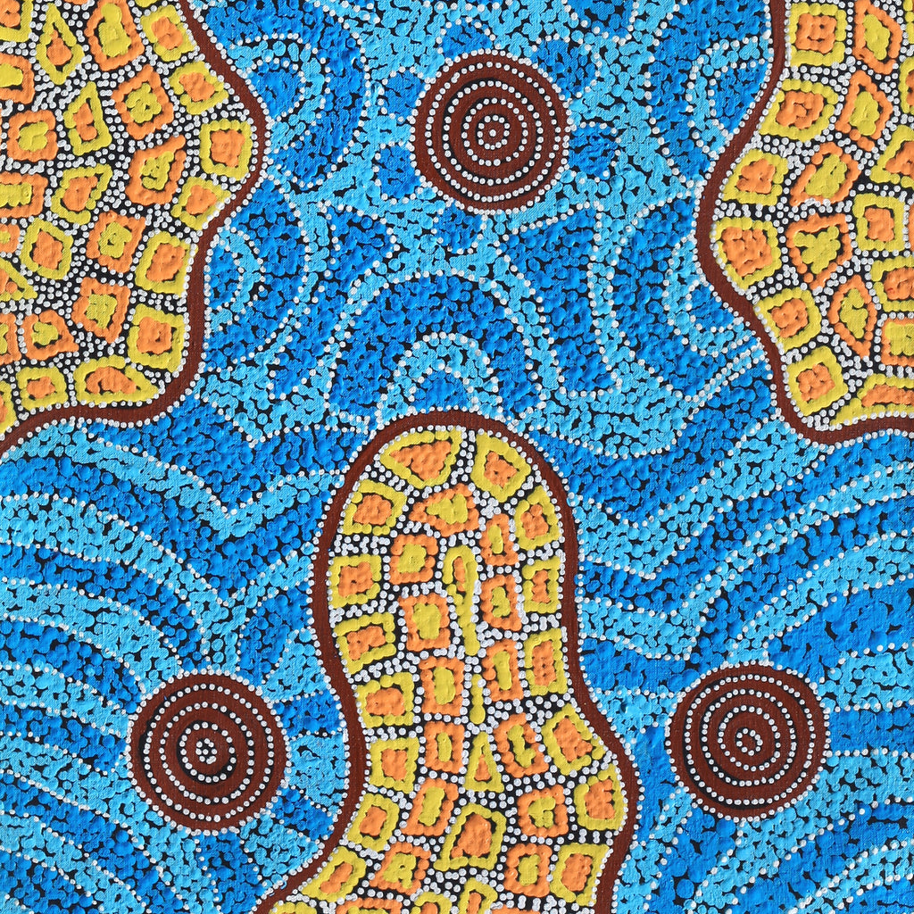 Aboriginal Artwork by Kirsty Anne Napanangka Martin, Mina Mina Jukurrpa - Ngalyipi, 122x46cm