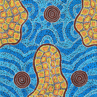 Aboriginal Artwork by Kirsty Anne Napanangka Martin, Mina Mina Jukurrpa - Ngalyipi, 122x46cm