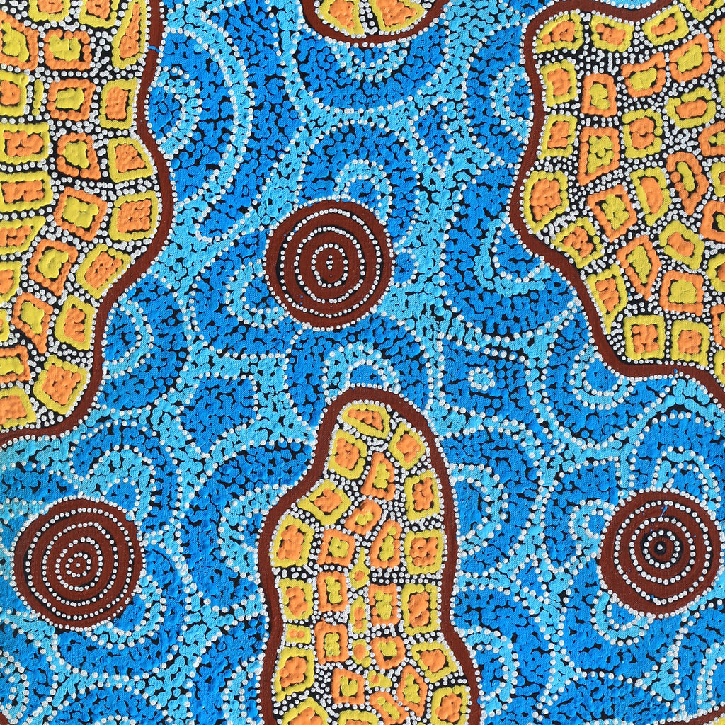 Aboriginal Artwork by Kirsty Anne Napanangka Martin, Mina Mina Jukurrpa - Ngalyipi, 122x46cm